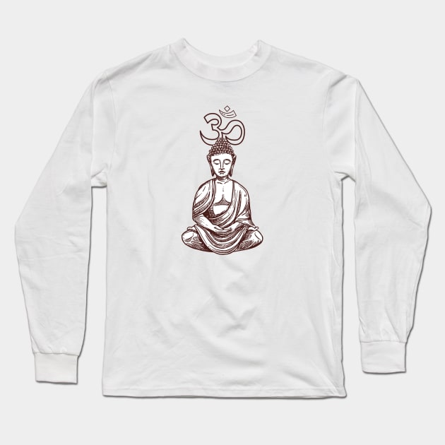 Buddha Om Long Sleeve T-Shirt by Zen Cosmos Official